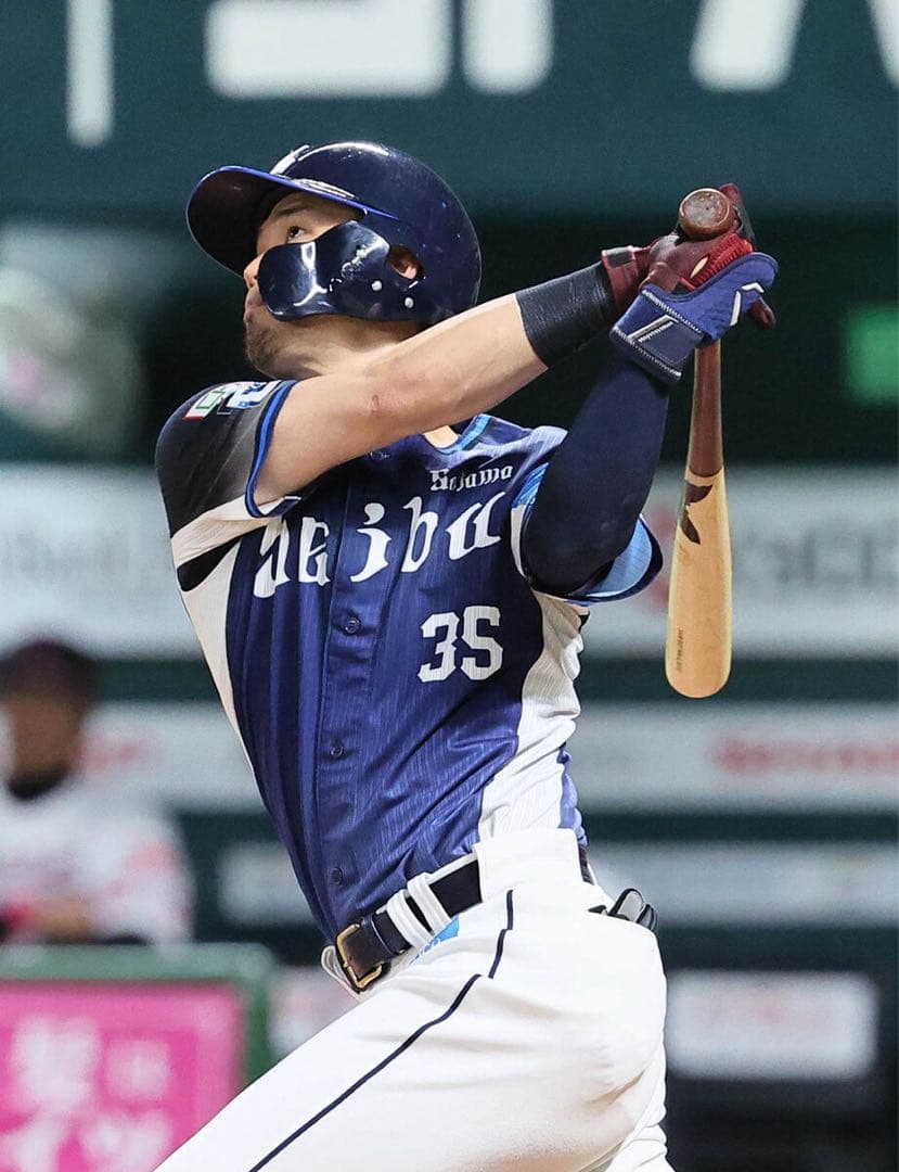 西武ライオンズ 若林楽人 #35　バット NPBマーク 支給品　実使用