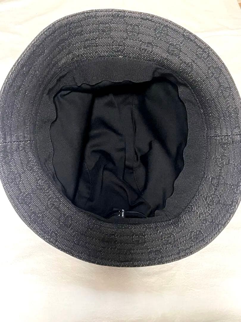 GUCCI グッチ　バケットハット モノグラム　ブラック