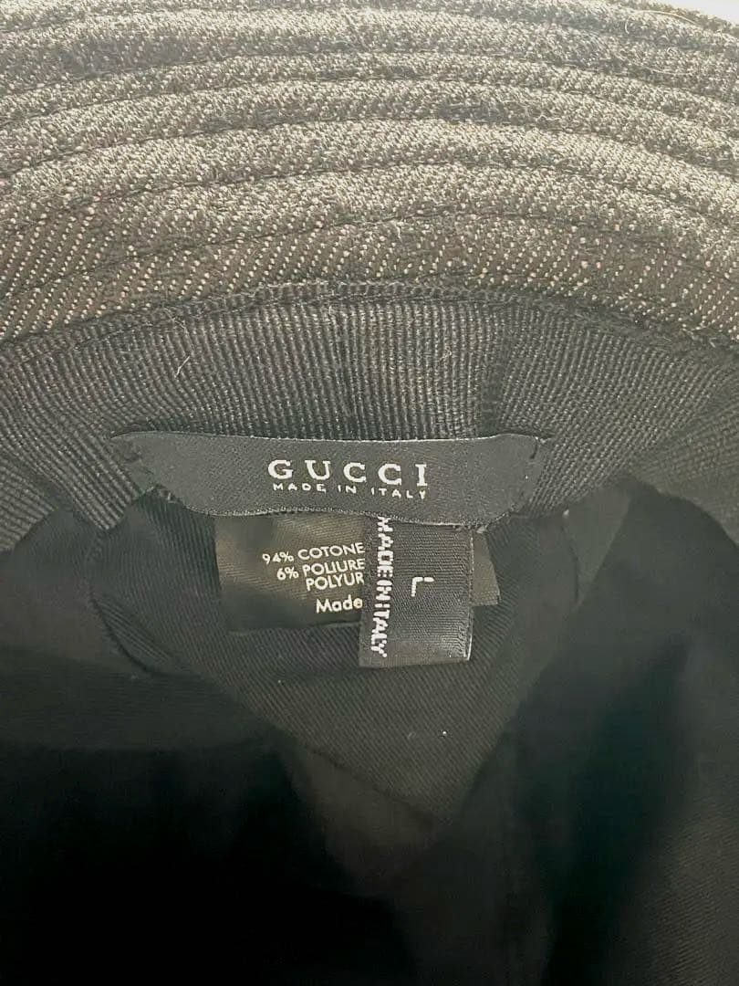 GUCCI グッチ　バケットハット モノグラム　ブラック