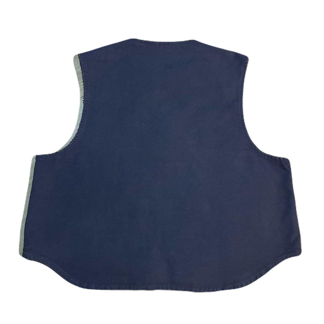 s*u様 カーハート　00s　ベスト　ネイビー　V18　ダック　ボアベスト　2X