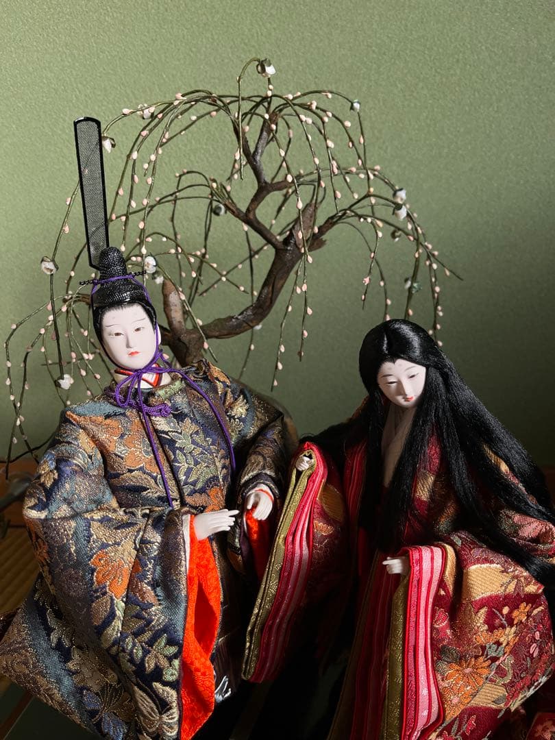 立ち雛　寿喜代作　ガラスケース入り