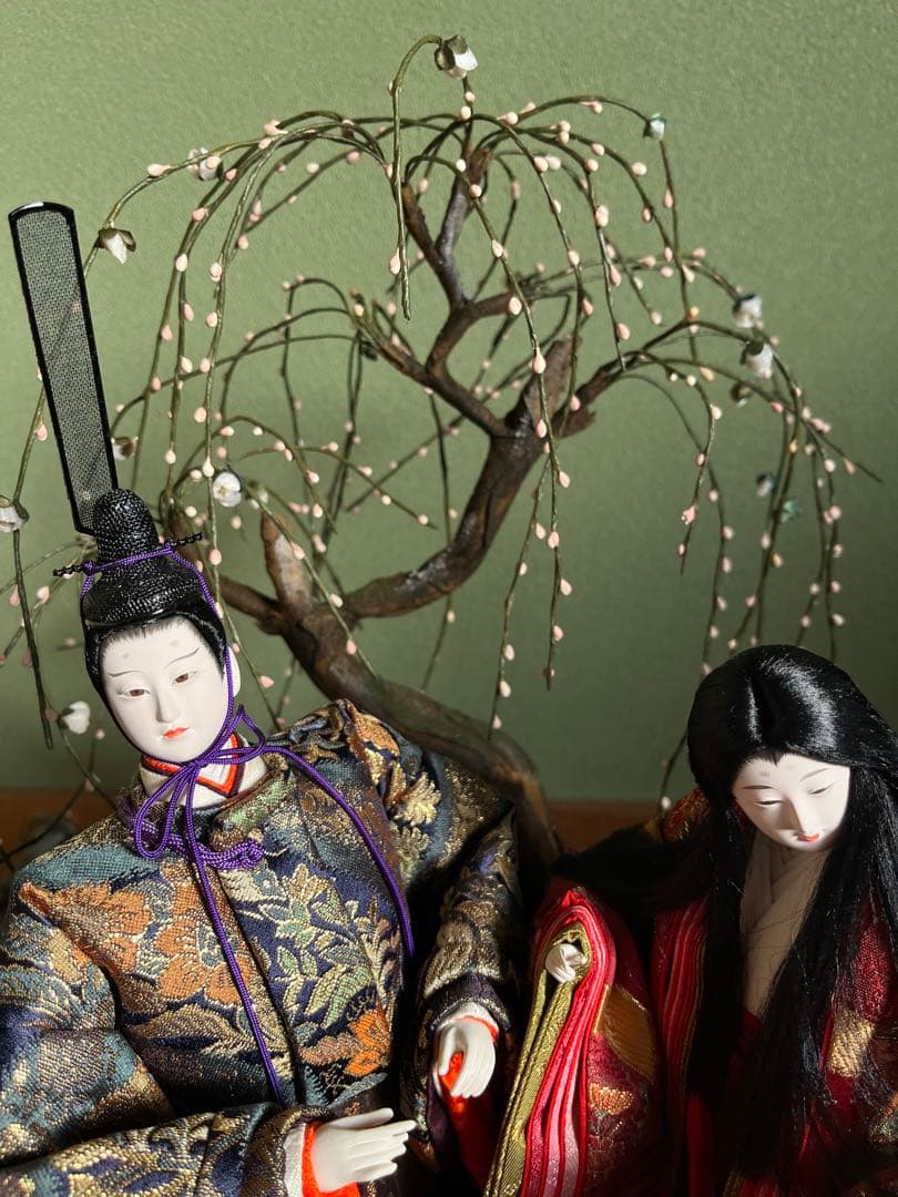 立ち雛　寿喜代作　ガラスケース入り