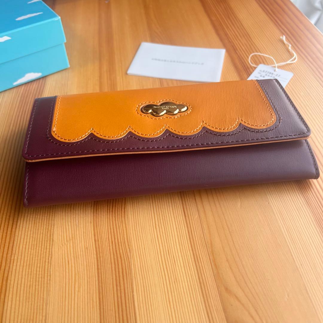 美品✨ツモリチサト スカラップコンビ フリル 長財布 キャメル