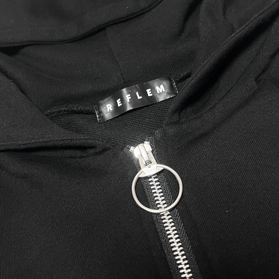 REFLEM レフレム 猫耳ZIPパーカー ジップパーカー 黒 刺繍
