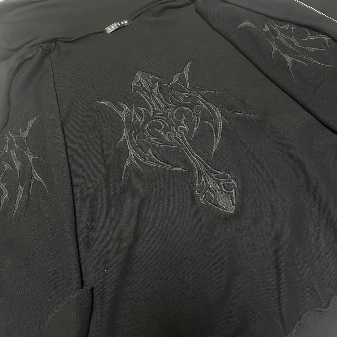 REFLEM レフレム 猫耳ZIPパーカー ジップパーカー 黒 刺繍