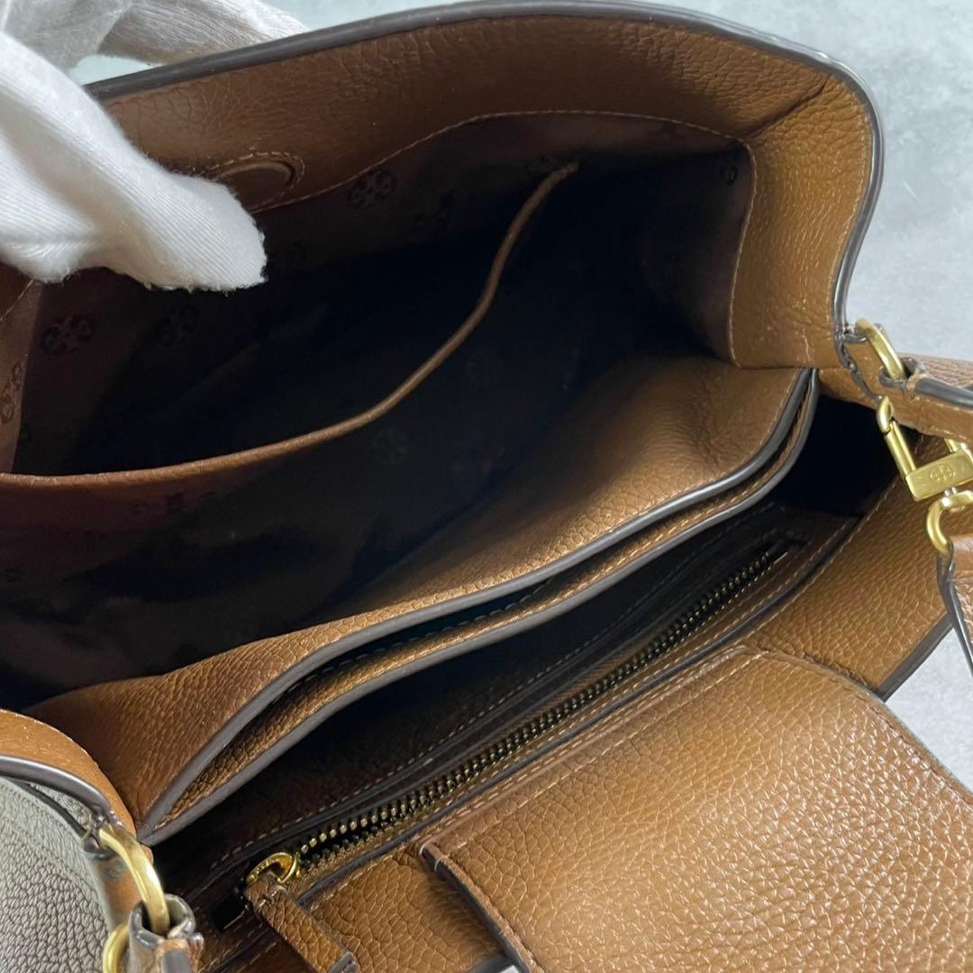 Tory Burch トリーバーチ　トートバッグ　ブリテン　ブラウン　レザー