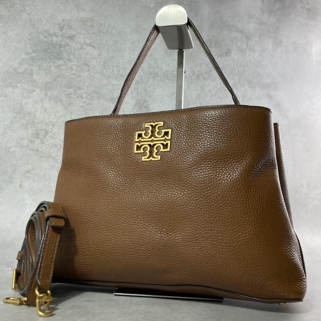 Tory Burch トリーバーチ　トートバッグ　ブリテン　ブラウン　レザー