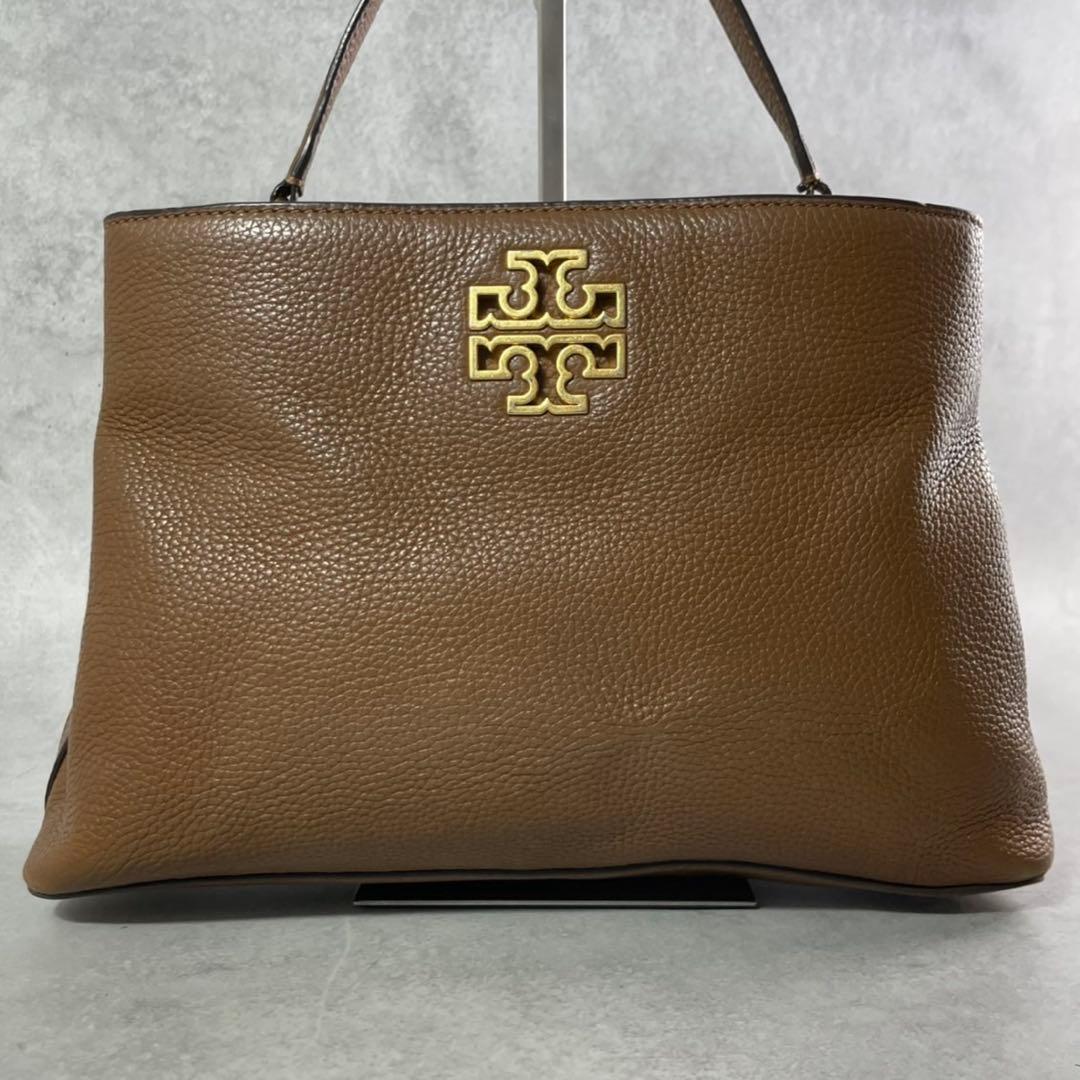 Tory Burch トリーバーチ　トートバッグ　ブリテン　ブラウン　レザー