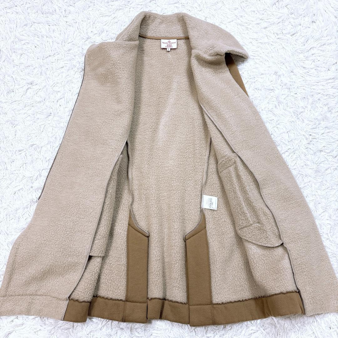 【希少】ヴィヴィアン ライダースデザインボアコート 変形アシメ オーブ サイズ2