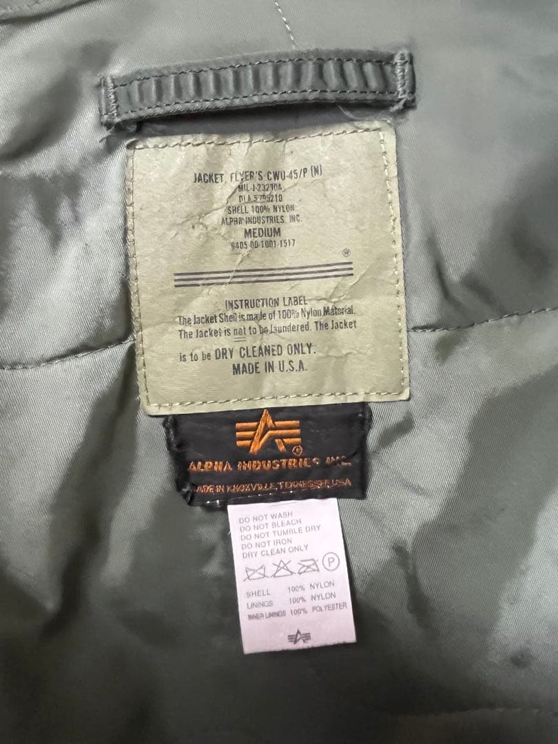 ALPHA cwu-45p フライトジャケット MADE IN USA Mサイズ