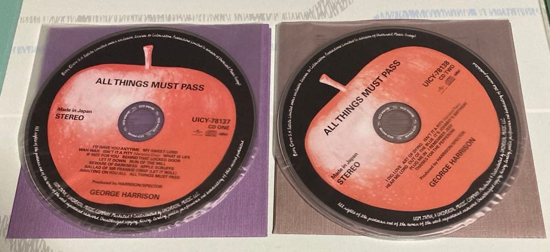 ジョージハリスン 「オール シングス マスト パス」 紙ジャケットCD