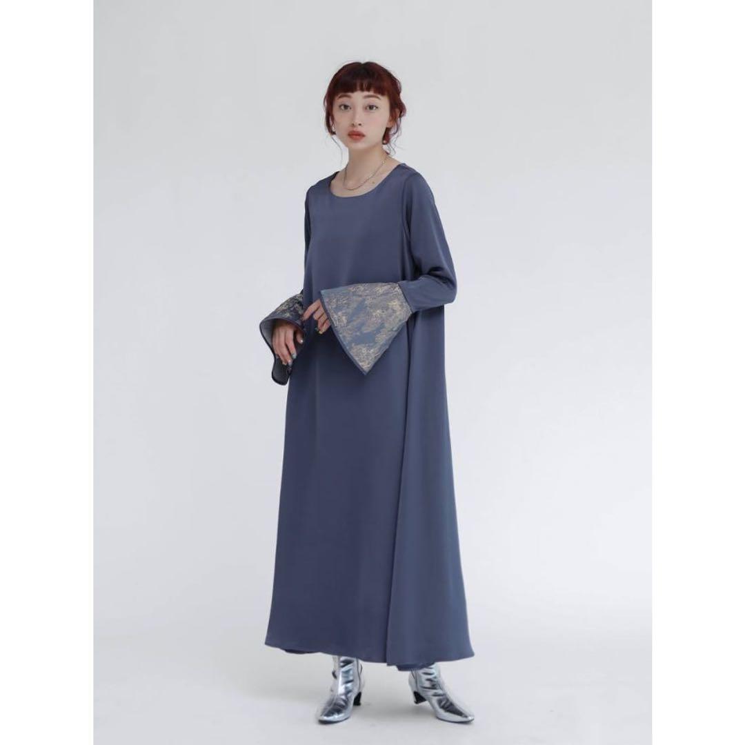 RADIATE×sahara ジャガードベストレイヤードワンピース （ブルー）