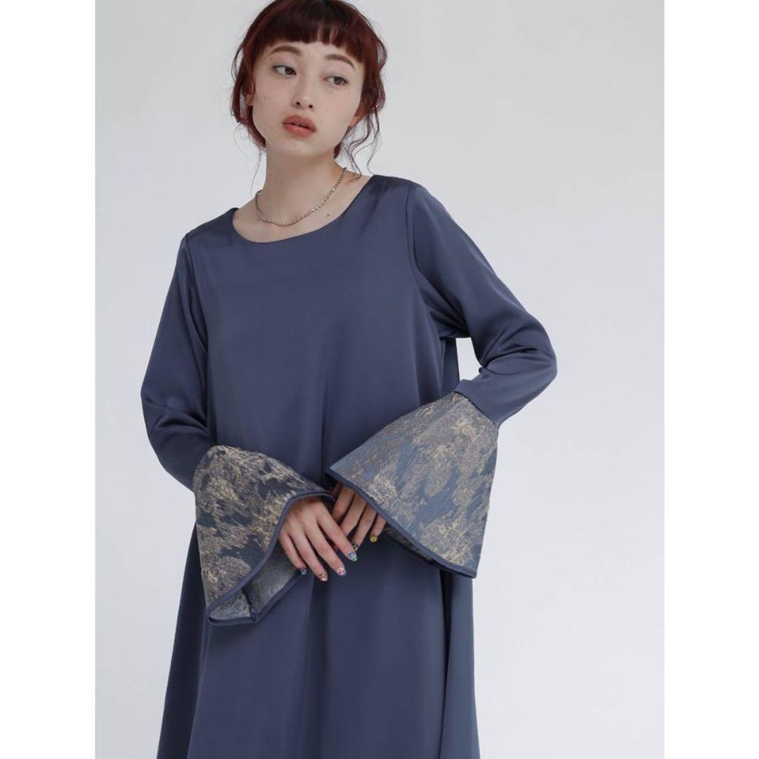 RADIATE×sahara ジャガードベストレイヤードワンピース （ブルー）