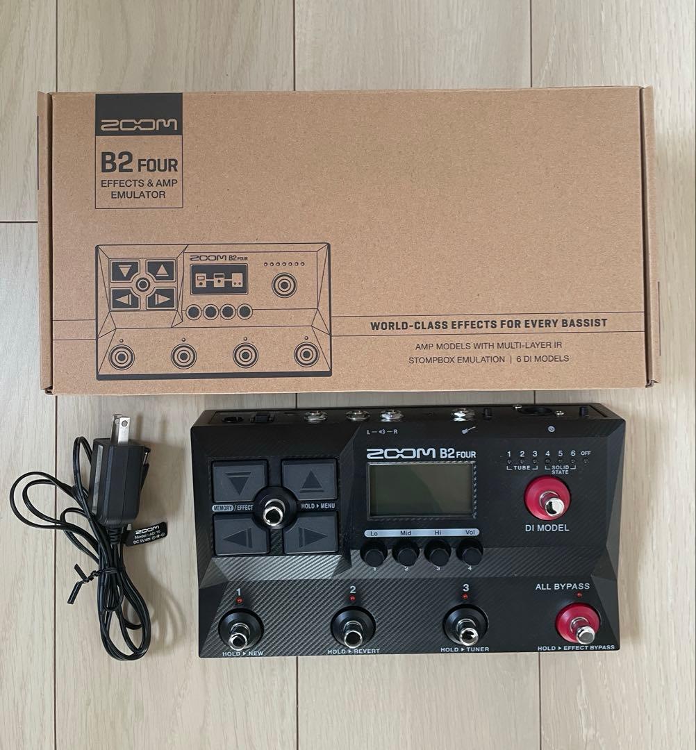ZOOM B2 FOUR ベースエフェクター 本体+純正ACアダプター