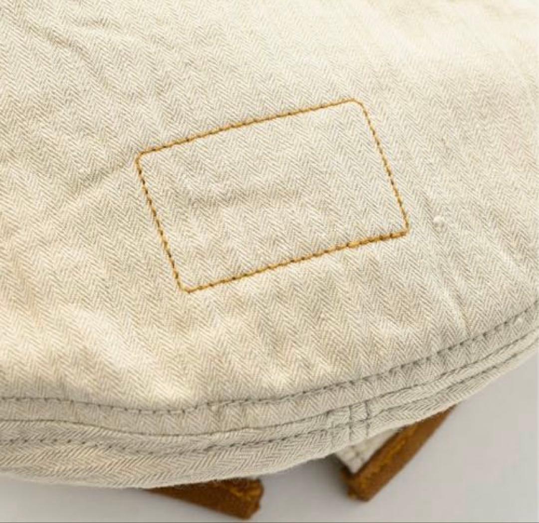 ４５ｒ　リネンヘリンボンのベレー 新品未使用　サンドベージュＭ