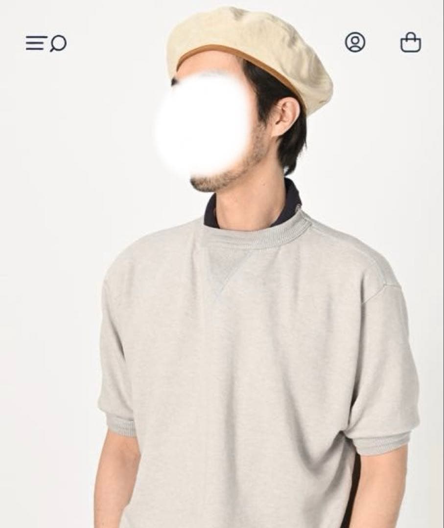 ４５ｒ　リネンヘリンボンのベレー 新品未使用　サンドベージュＭ