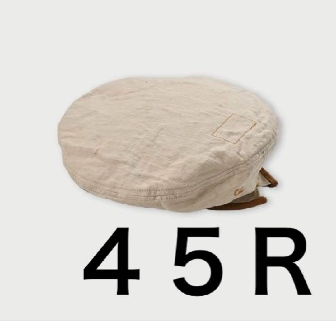 ４５ｒ　リネンヘリンボンのベレー 新品未使用　サンドベージュＭ