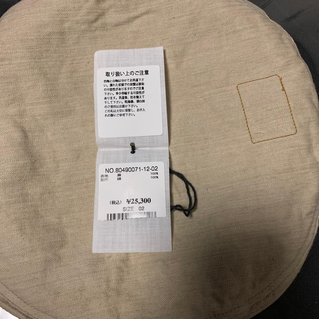 ４５ｒ　リネンヘリンボンのベレー 新品未使用　サンドベージュＭ