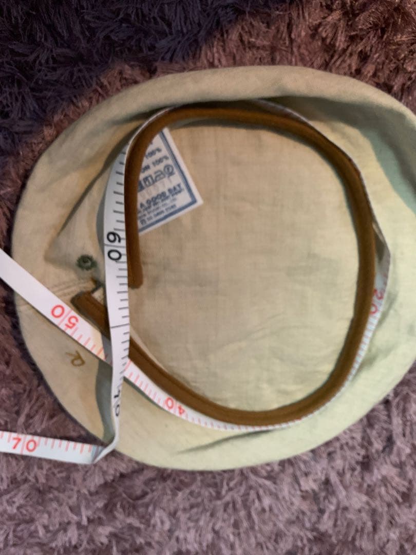 ４５ｒ　リネンヘリンボンのベレー 新品未使用　サンドベージュＭ