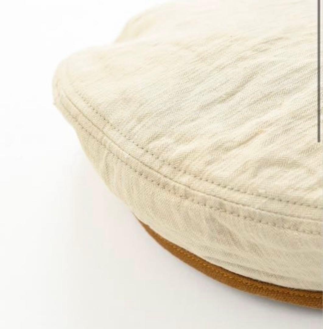 ４５ｒ　リネンヘリンボンのベレー 新品未使用　サンドベージュＭ