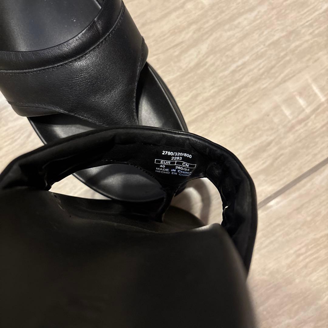 ZARA ザラ トングサンダル 40 ビブラムソール ブラック 厚底