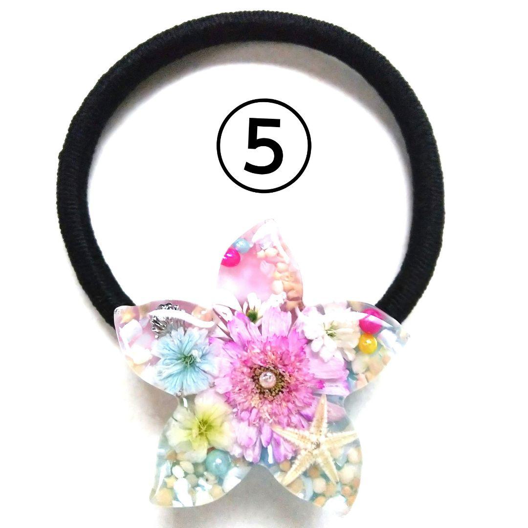 ヘアクリップ レジン 6.5cmオーバル 美しいマトリカリア 水色