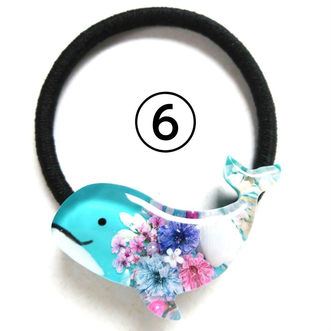 ヘアクリップ レジン 6.5cmオーバル 美しいマトリカリア 水色