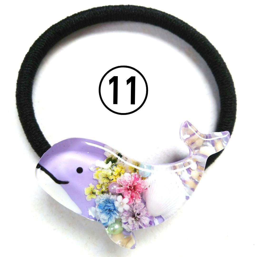 ヘアクリップ レジン 6.5cmオーバル 美しいマトリカリア 水色