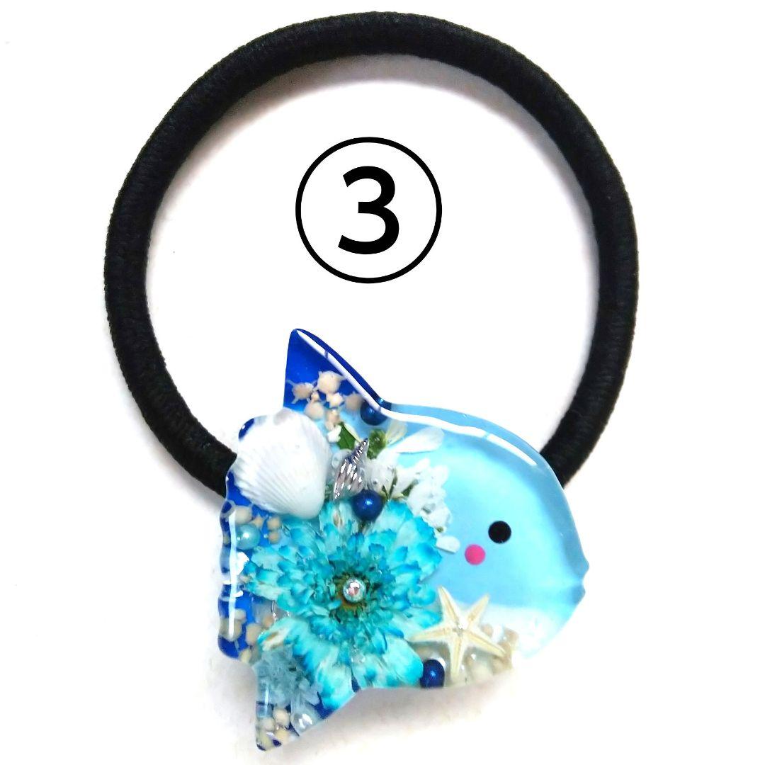 ヘアクリップ レジン 6.5cmオーバル 美しいマトリカリア 水色