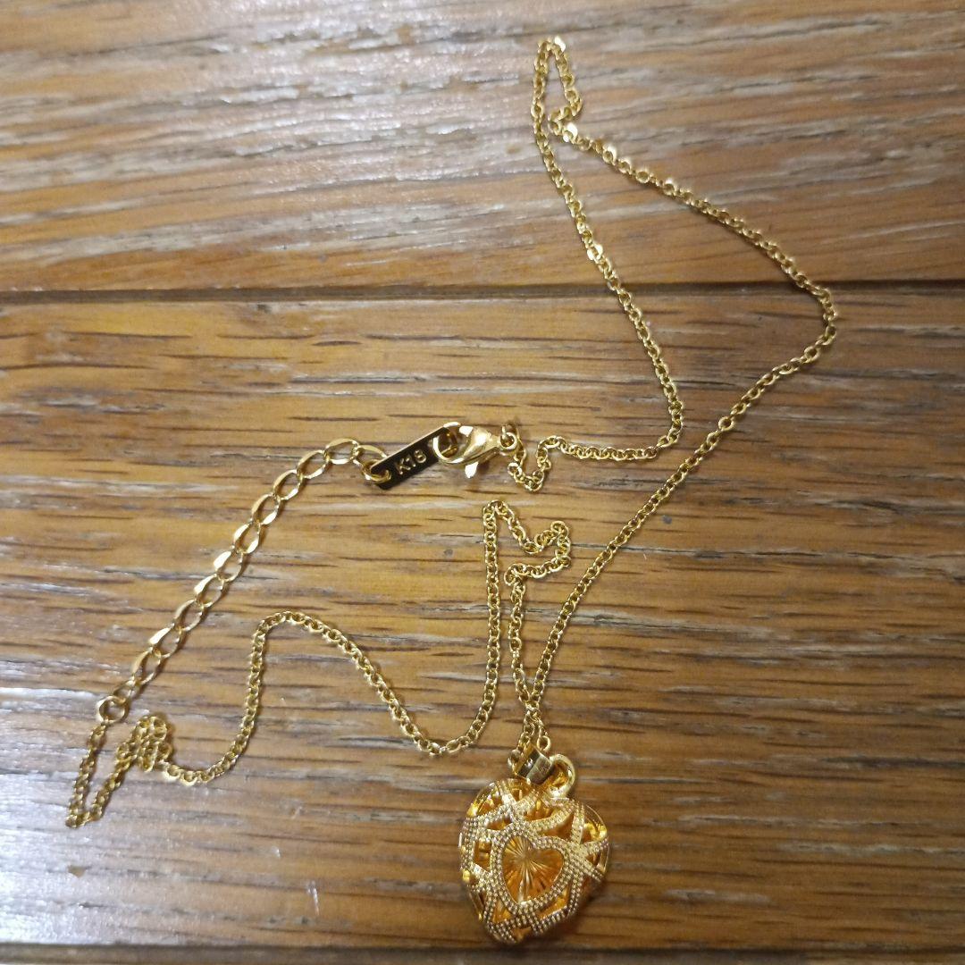 K18 ゴールド ハート型ネックレス