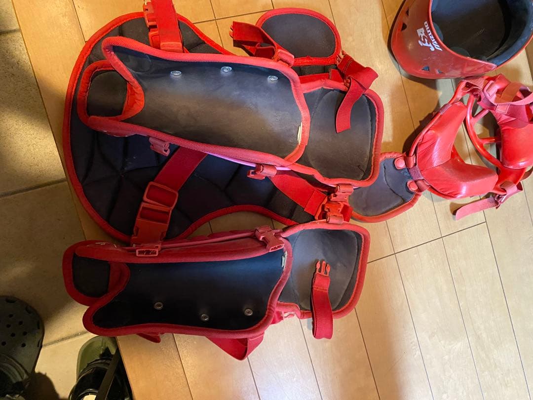 Mizuno キャッチャー防具セット レッド