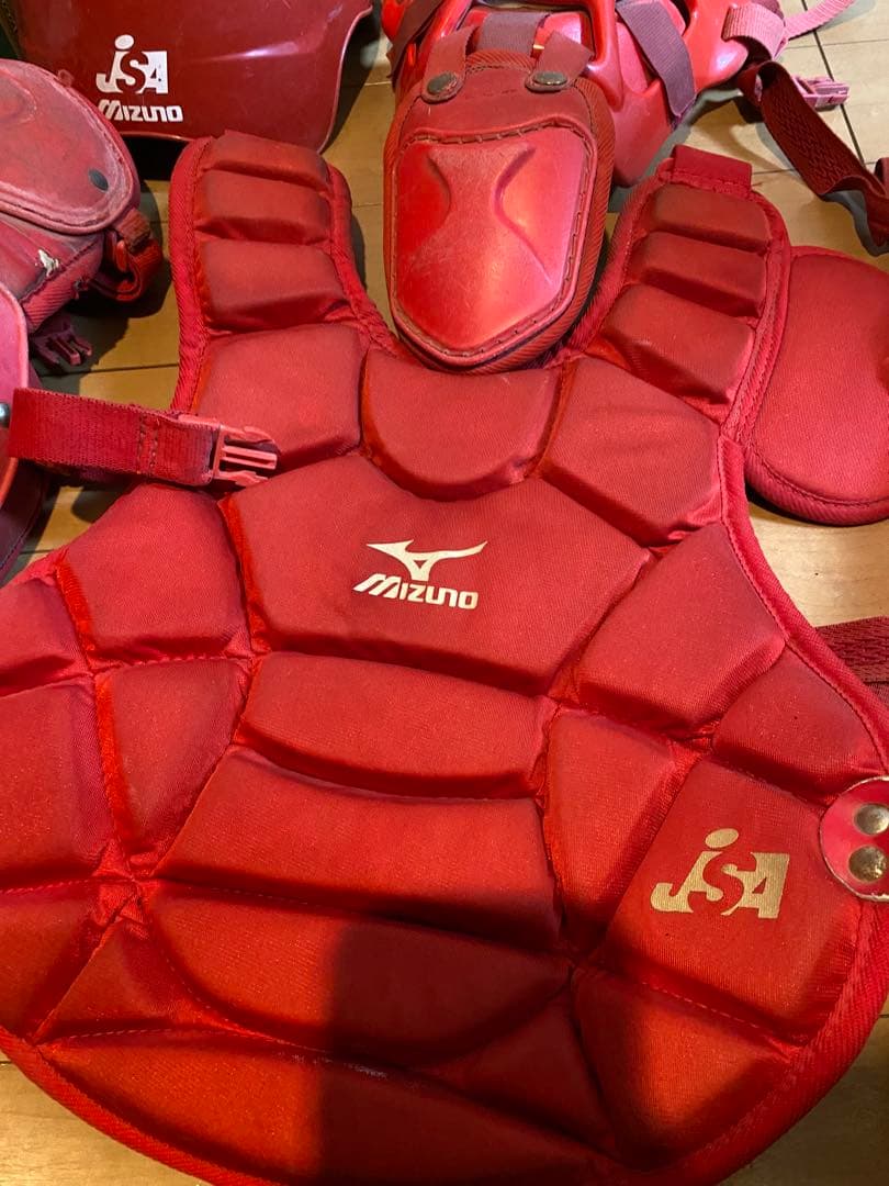 Mizuno キャッチャー防具セット レッド