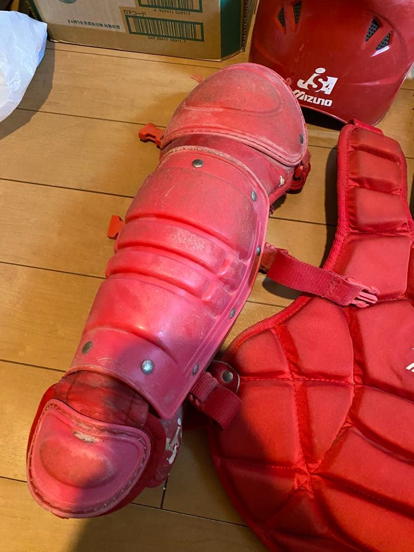Mizuno キャッチャー防具セット レッド