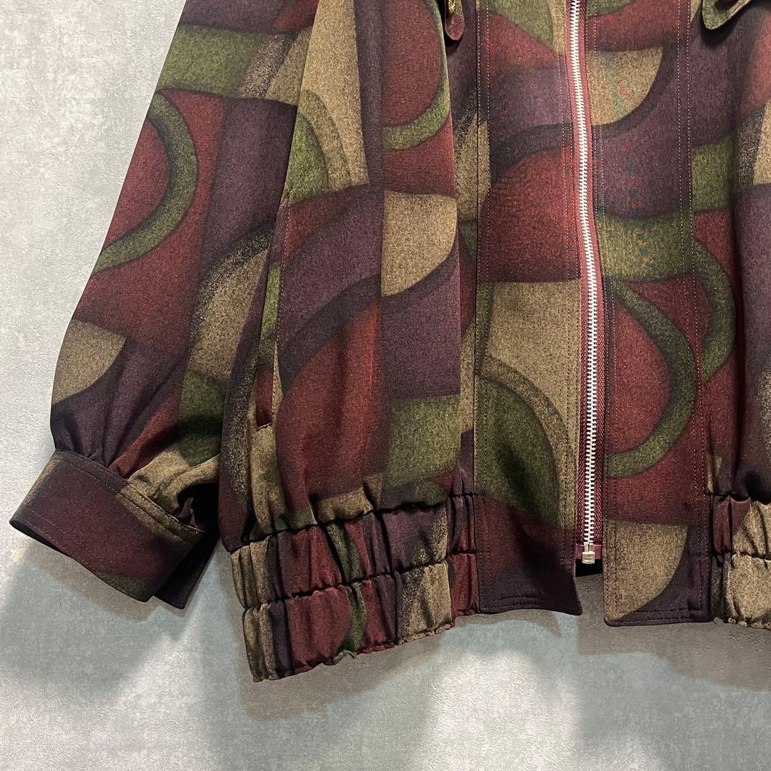 3点おまとめ ボルドー系 幾何学 ヴィンテージ ジップ ハイネック ジャケット