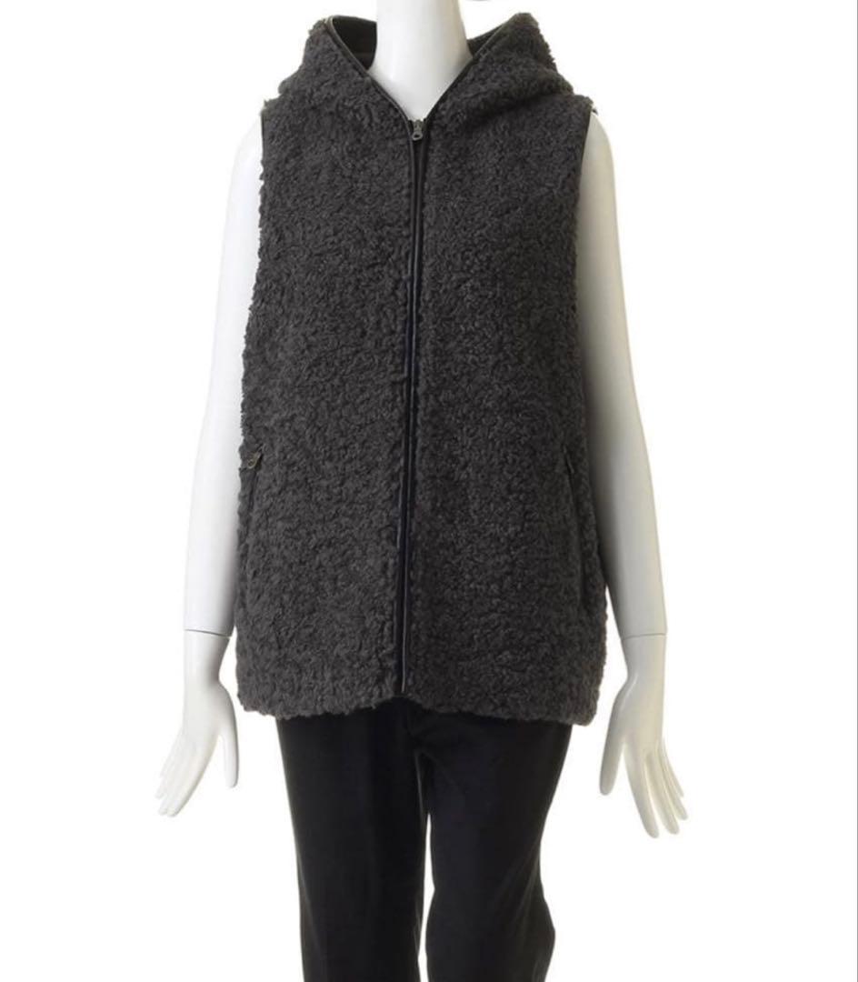 three dots スリードッツ プードルボア フーディベスト