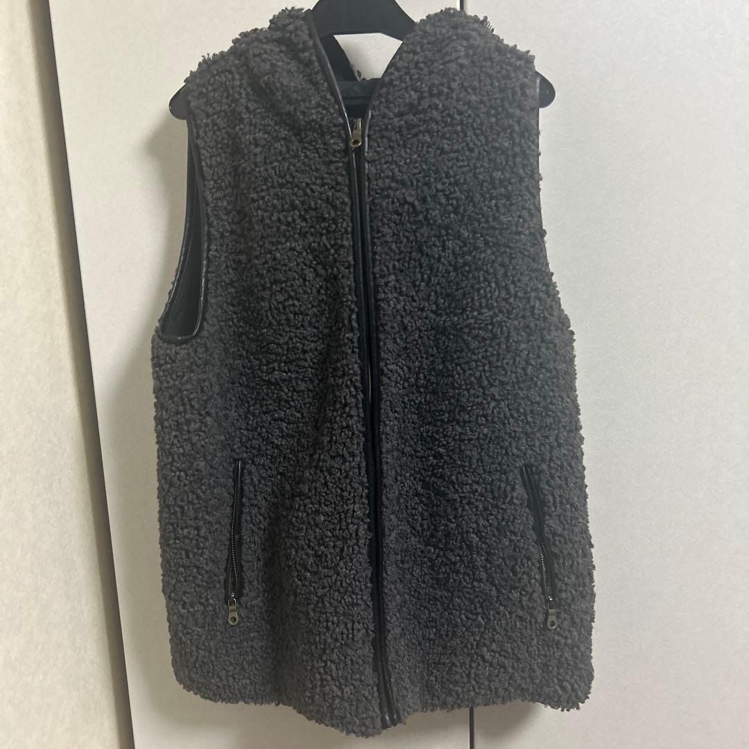 three dots スリードッツ プードルボア フーディベスト