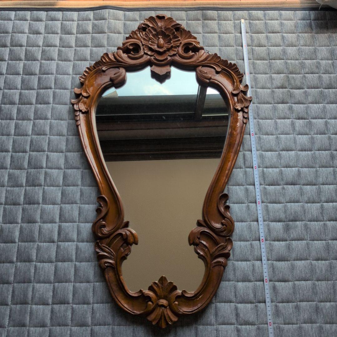 クラシック木製壁掛け鏡