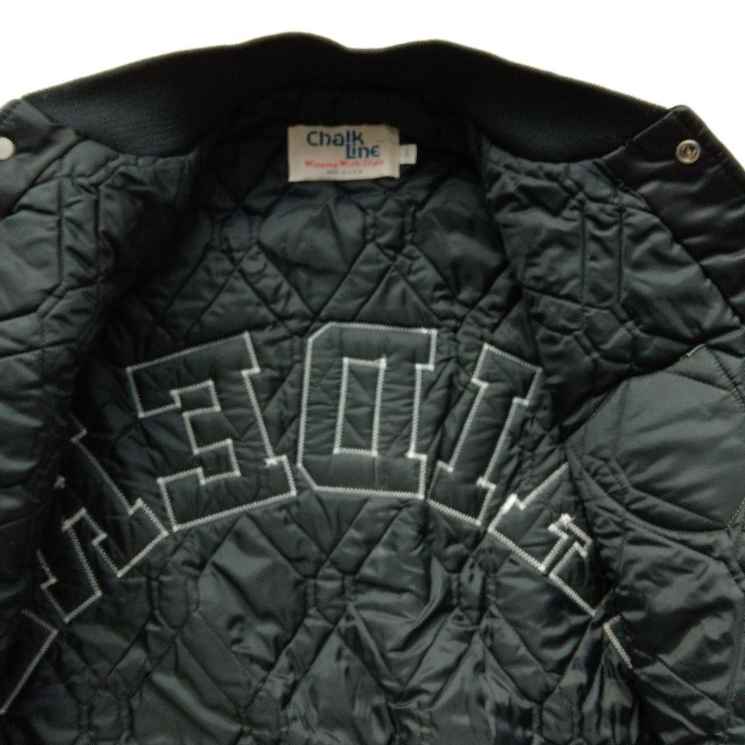 80s〜90s RAIDERS スタジャン Chalk Line L　ブラック