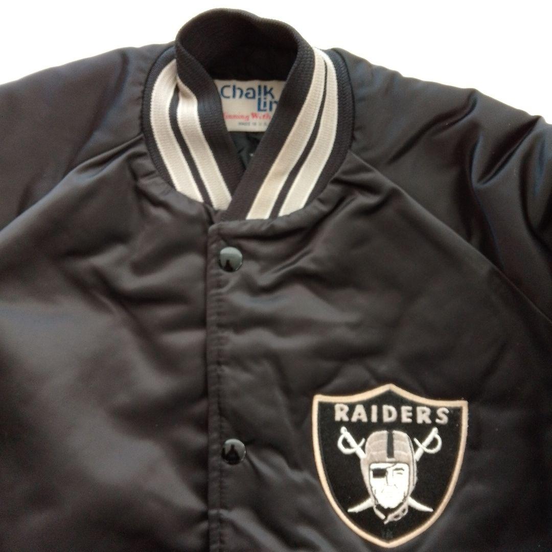 80s〜90s RAIDERS スタジャン Chalk Line L　ブラック