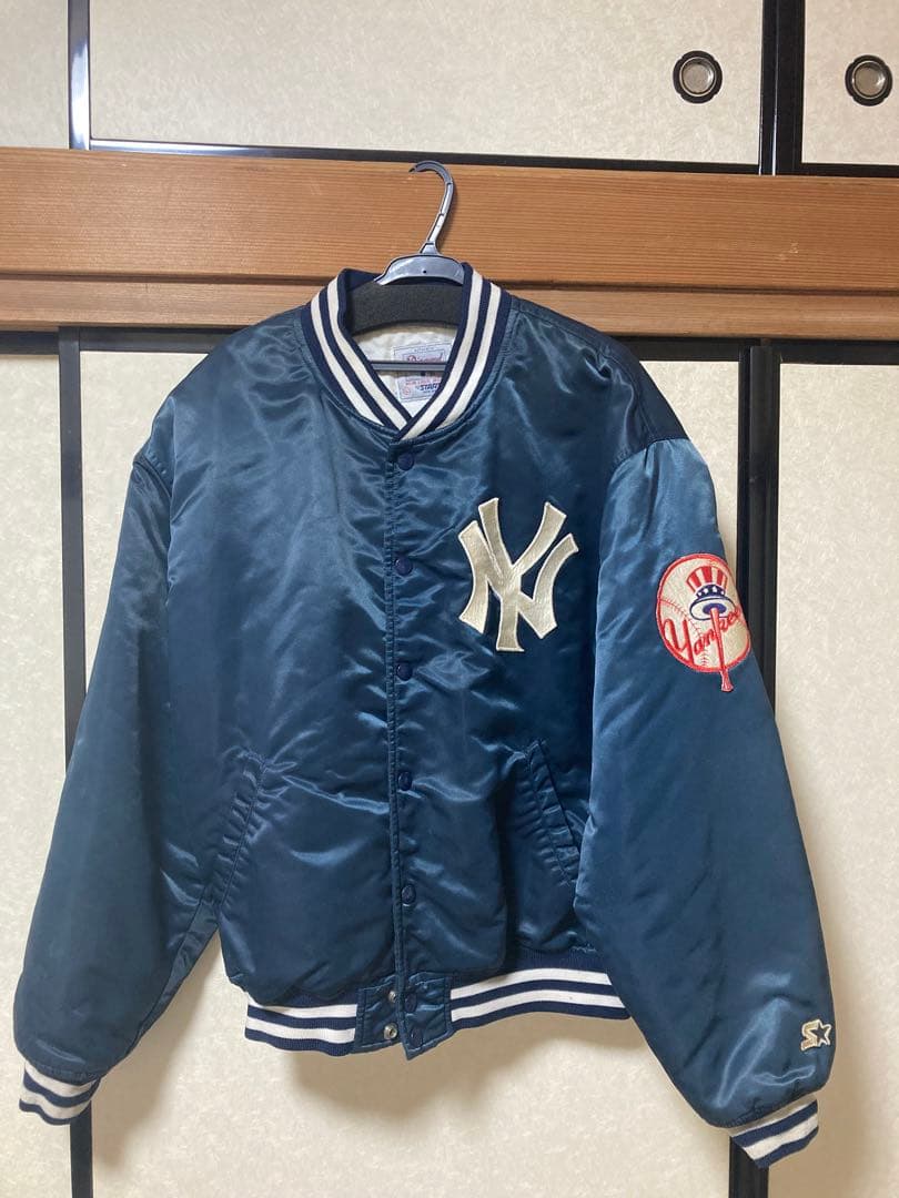Yankees スタジャン L STARTER バックnewyork ネイビー