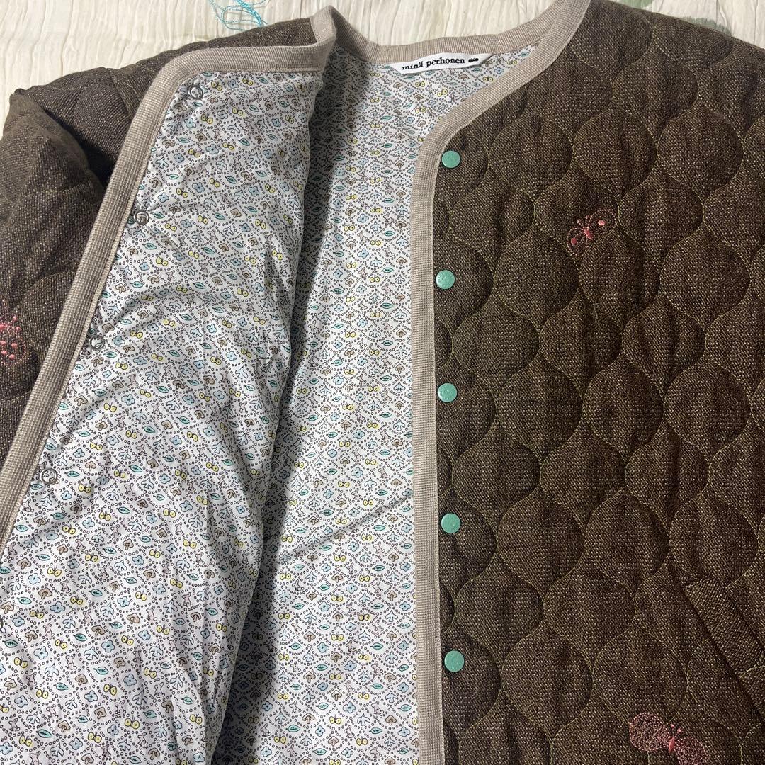 最終　ミナペルホネン　キルティングジャケット ブラウン160