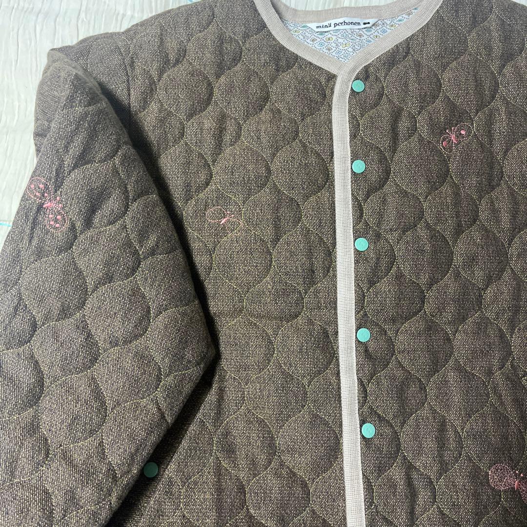最終　ミナペルホネン　キルティングジャケット ブラウン160