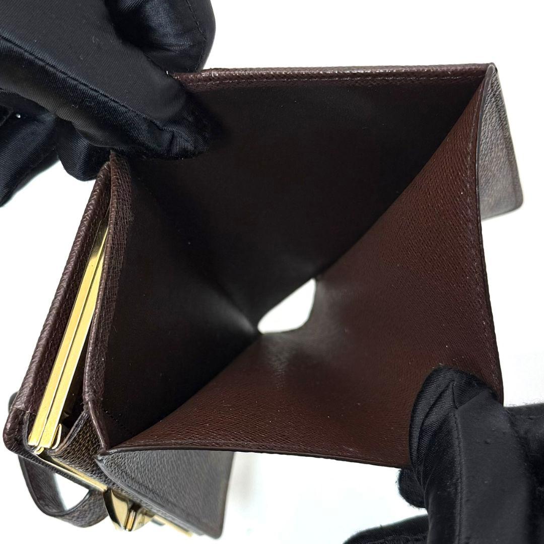 良品. ルイヴィトン ダミエ エベヌ ポルトモネ ビエ ヴィエノワ 財布 がま口