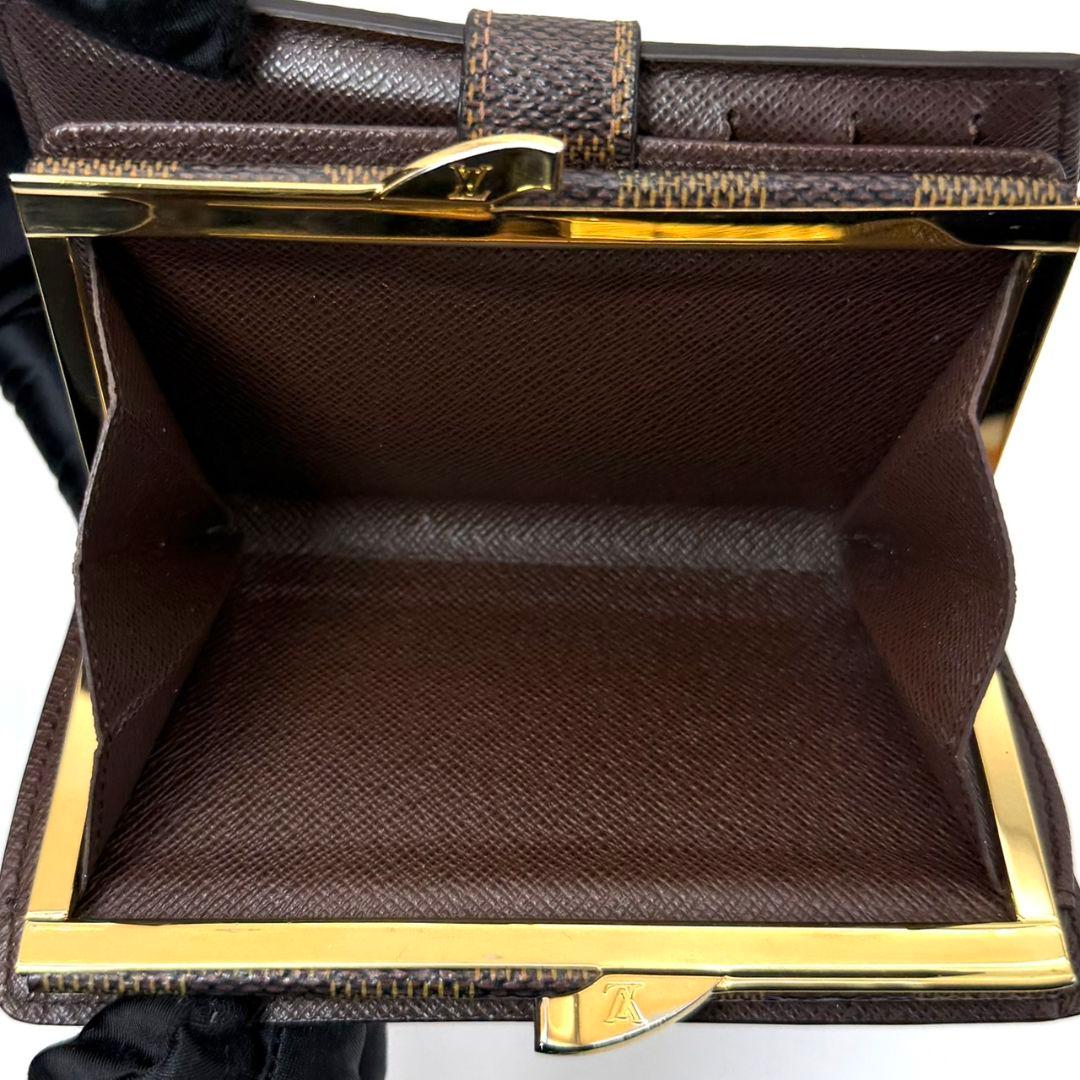 良品. ルイヴィトン ダミエ エベヌ ポルトモネ ビエ ヴィエノワ 財布 がま口