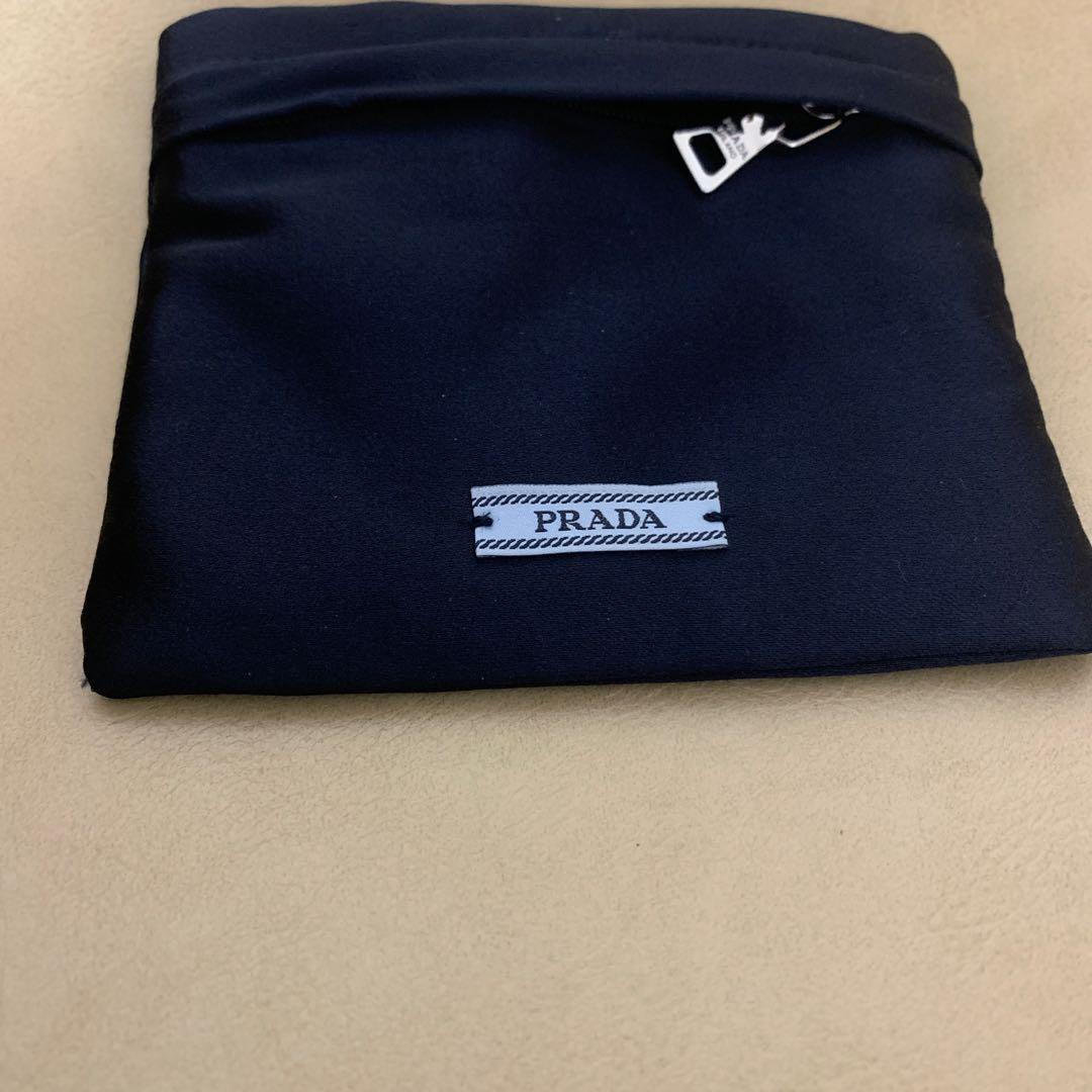 PRADA ベルベット　バレッタ　リボン　ロゴ　髪留め　正規品　専用ポーチ