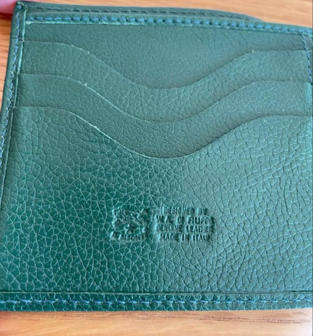 IL BISONTE イルビゾンテ　レザー二つ折りウォレット　小銭入れ付き財布
