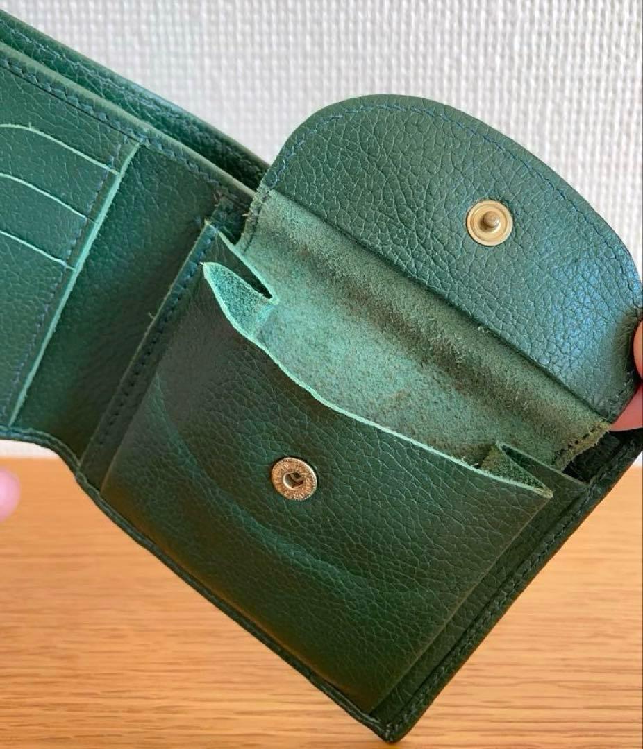 IL BISONTE イルビゾンテ　レザー二つ折りウォレット　小銭入れ付き財布