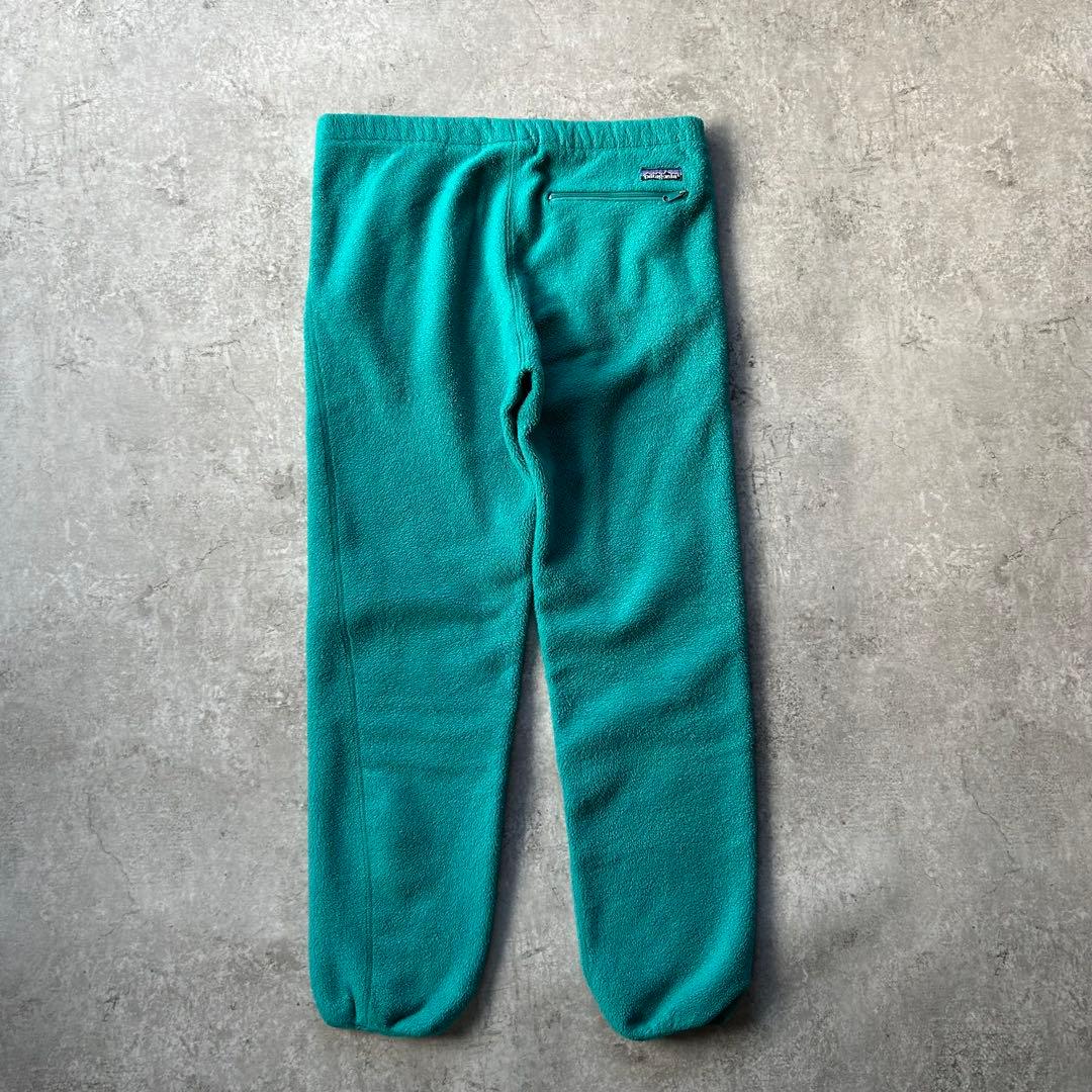 90s パタゴニア フリースパンツ/シンチラ USA製 エメラルドグリーン M