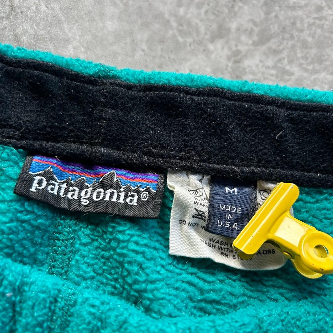 90s パタゴニア フリースパンツ/シンチラ USA製 エメラルドグリーン M