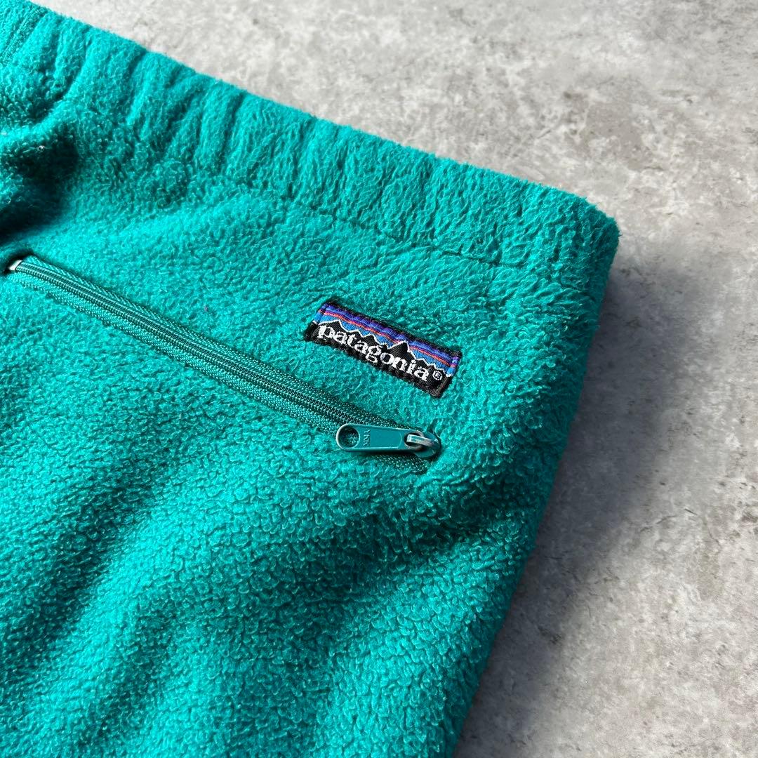 90s パタゴニア フリースパンツ/シンチラ USA製 エメラルドグリーン M
